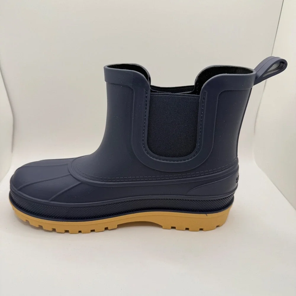 Sperry Navy Blue Rubber Rain Boots Boys Size 6 Waterproof Chelsea STK29130